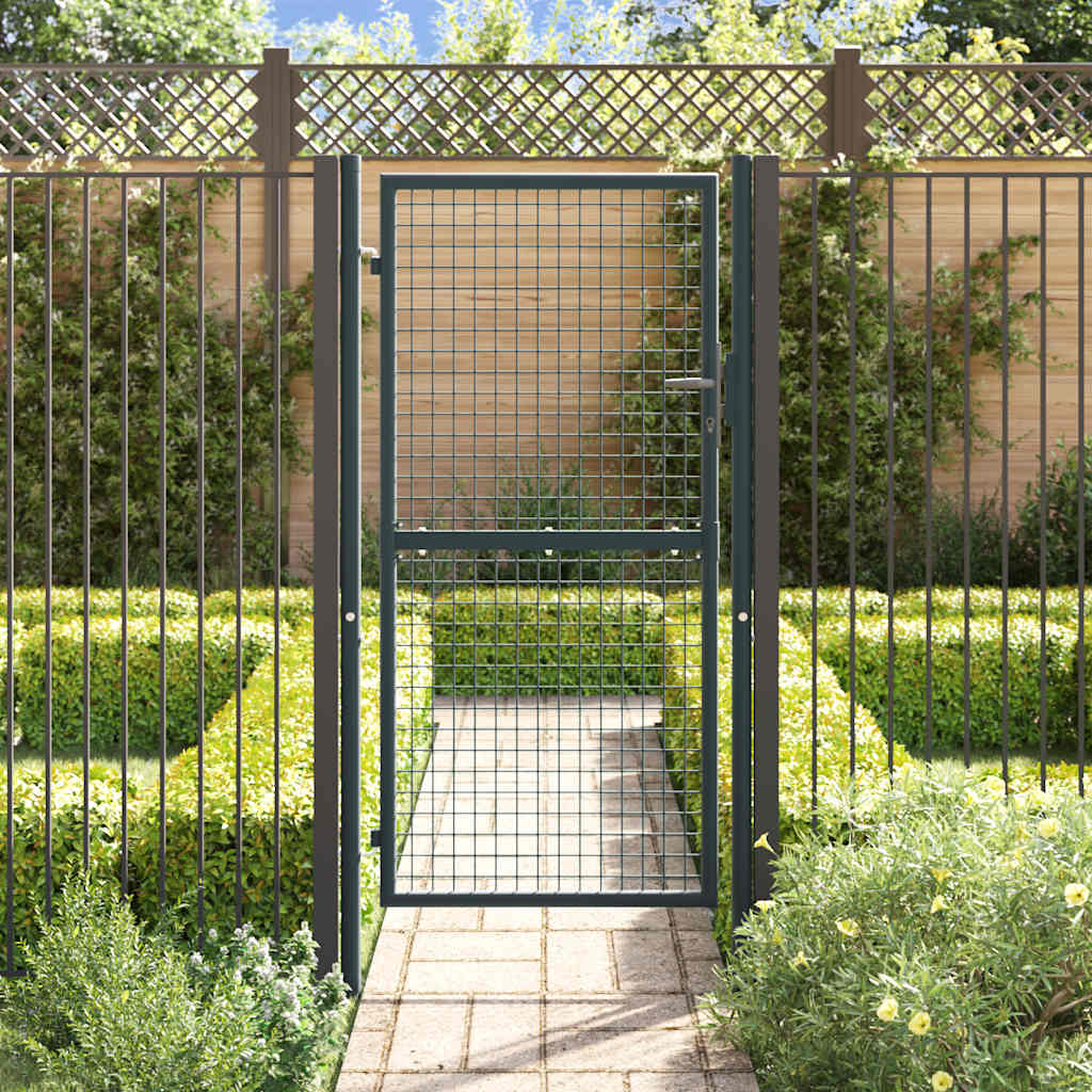 Cancello da Giardino in Rete di Acciaio Zincato 100x175 cm Grigio