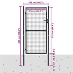 Cancello da Giardino in Rete di Acciaio Zincato 100x175 cm Grigio