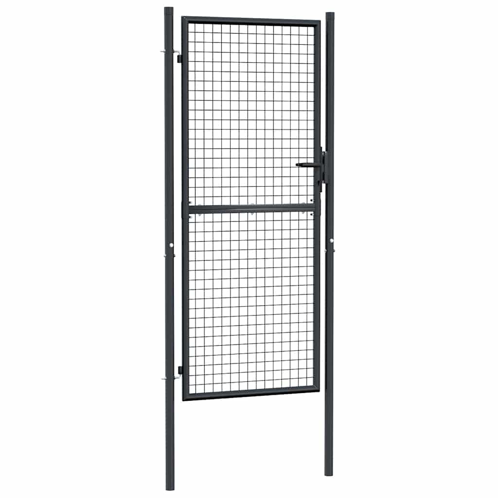 Cancello da Giardino in Rete di Acciaio Zincato 100x200 cm Grigio Antracite