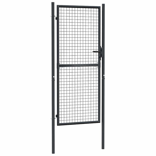 Cancello da Giardino in Rete di Acciaio Zincato 100x200 cm Grigio Antracite