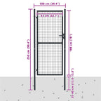 Cancello da Giardino in Rete di Acciaio Zincato 100x200 cm Grigio Antracite