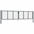 Cancello da Giardino in Rete di Acciaio Zincato 400x75 cm Grigio Antracite