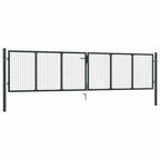 Cancello da Giardino in Rete di Acciaio Zincato 400x75 cm Grigio Antracite