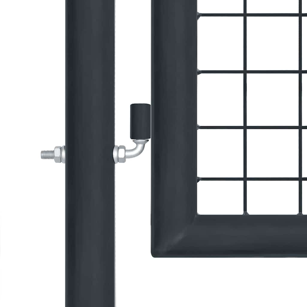 Cancello da Giardino in Rete di Acciaio Zincato 400x75 cm Grigio Antracite