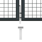 Cancello da Giardino in Rete di Acciaio Zincato 400x75 cm Grigio Antracite