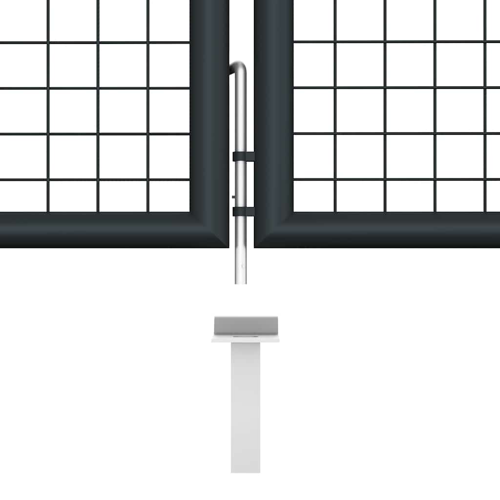 Cancello da Giardino in Rete di Acciaio Zincato 400x75 cm Grigio Antracite