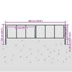 Cancello da Giardino in Rete di Acciaio Zincato 400x75 cm Grigio Antracite
