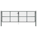 Cancello da Giardino in Rete di Acciaio Zincato 400x125 cm Grigio Antracite