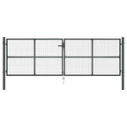Cancello da Giardino in Rete di Acciaio Zincato 400x125 cm Grigio Antracite