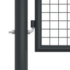 Cancello da Giardino in Rete di Acciaio Zincato 400x125 cm Grigio Antracite