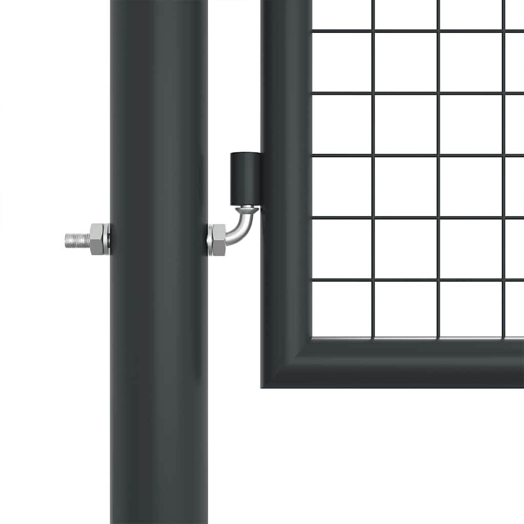 Cancello da Giardino in Rete di Acciaio Zincato 400x125 cm Grigio Antracite