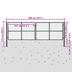 Cancello da Giardino in Rete di Acciaio Zincato 400x125 cm Grigio Antracite