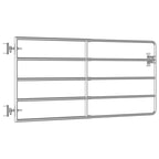 Cancello da Giardino in Acciaio 5 Sbarre (95-170)x90 cm Argento