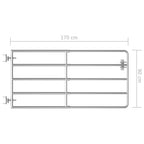 Cancello da Giardino in Acciaio 5 Sbarre (95-170)x90 cm Argento