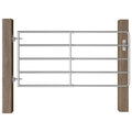 Cancello da Giardino in Acciaio 5 Sbarre (95-170)x90 cm Argento