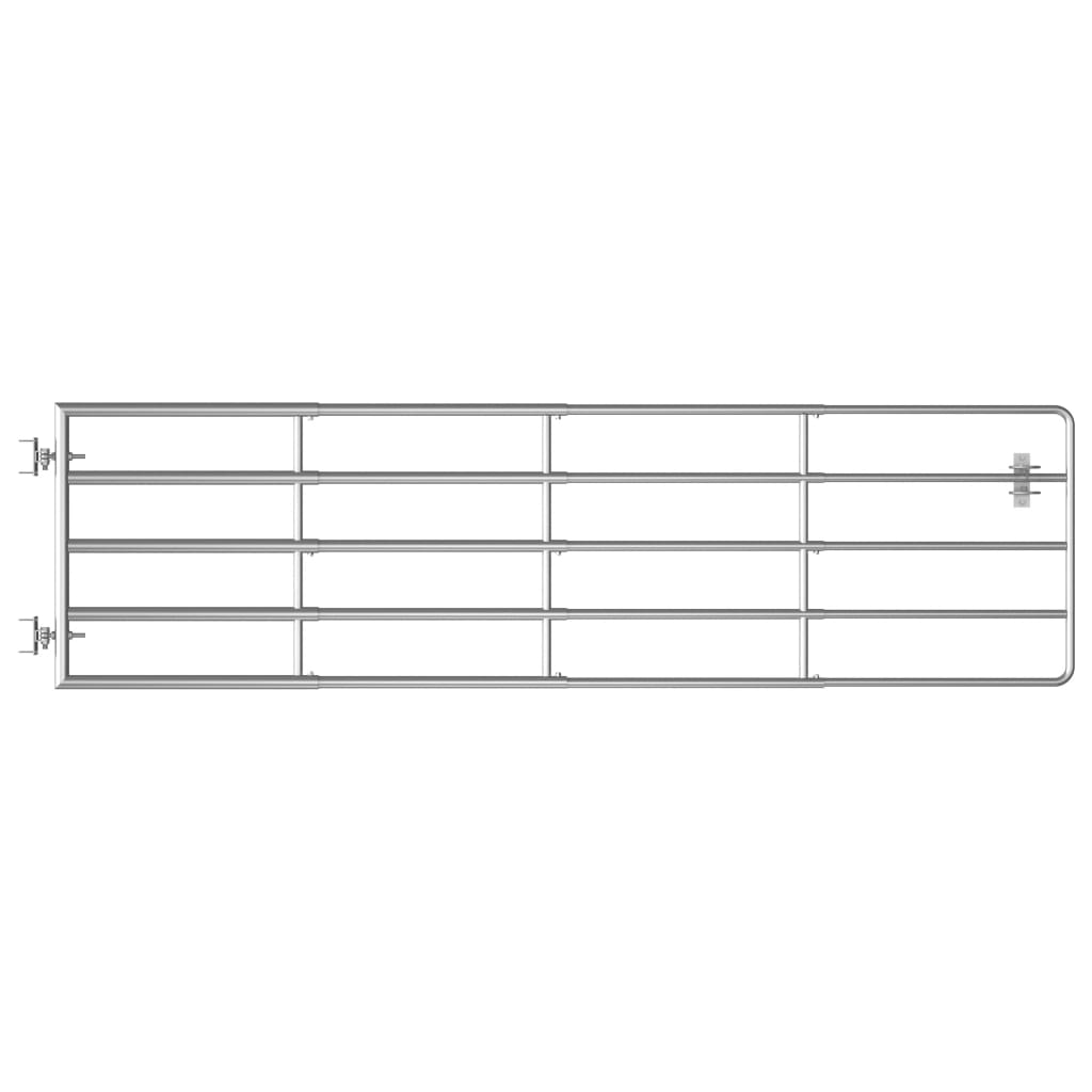 Cancello da Giardino in Acciaio 5 Sbarre (115-300)x90cm Argento