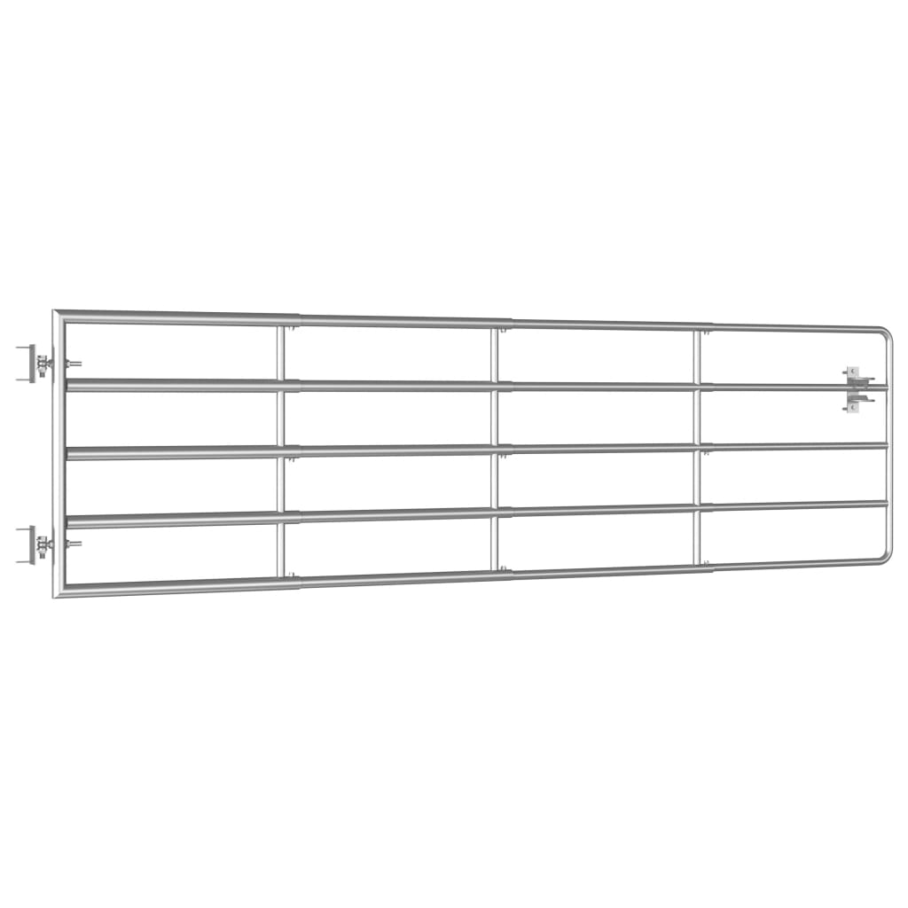 Cancello da Giardino in Acciaio 5 Sbarre (115-300)x90cm Argento