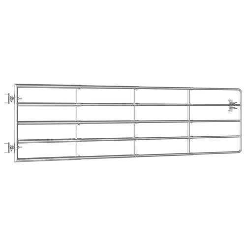 Cancello da Giardino in Acciaio 5 Sbarre (115-300)x90cm Argento