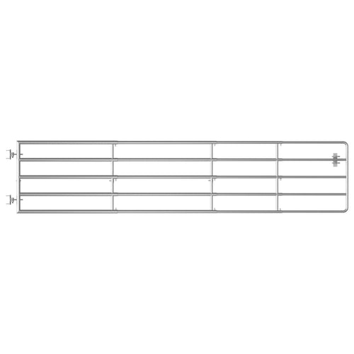 Cancello da Giardino in Acciaio Zincato 5 Sbarre (150-400)x90cm Argento