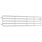 Cancello da Giardino in Acciaio Zincato 5 Sbarre (150-400)x90cm Argento