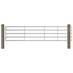 Cancello da Giardino in Acciaio Zincato 5 Sbarre (150-400)x90cm Argento