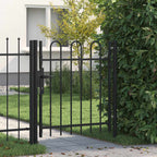 Cancello per recinzione BOXTEL porta singola con parte superiore ad arco in acciaio 100x150 cm Nero