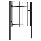Cancello per recinzione BOXTEL porta singola con punta in acciaio 100x150 cm Nero