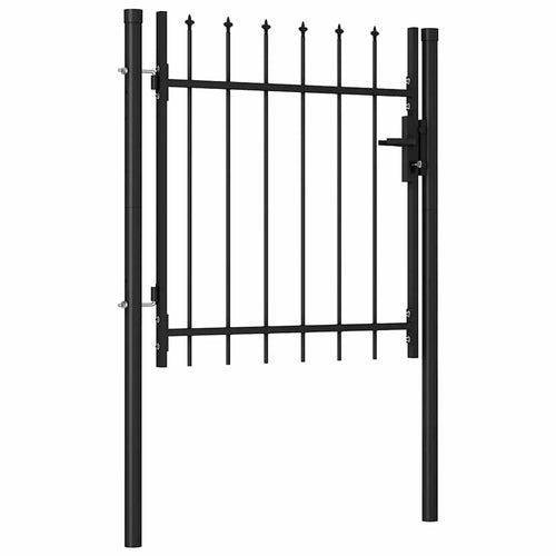 Cancello per recinzione BOXTEL porta singola con punta in acciaio 100x150 cm Nero
