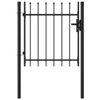 Cancello per recinzione BOXTEL porta singola con punta in acciaio 100x150 cm Nero