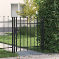 Cancello per recinzione BOXTEL porta singola con punta in acciaio 100x150 cm Nero