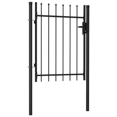 Cancello per recinzione BOXTEL porta singola con punta in acciaio 100x120 cm Nero