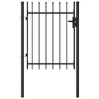 Cancello per recinzione BOXTEL porta singola con punta in acciaio 100x120 cm Nero