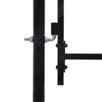 Cancello per recinzione BOXTEL porta singola con punta in acciaio 1x1,5 m Nero