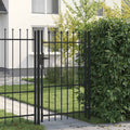 Cancello per recinzione BOXTEL porta singola con punta in acciaio 1x1,5 m Nero