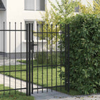 Cancello per recinzione BOXTEL porta singola con punta in acciaio 1x1,5 m Nero