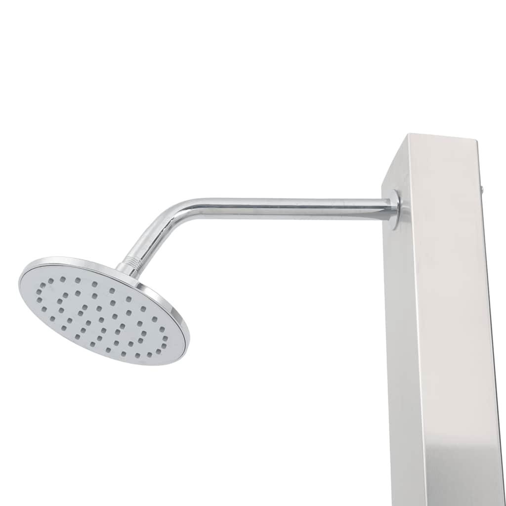 Doccia da Giardino in Acciaio Inox Lineare con Soffione e Doccetta