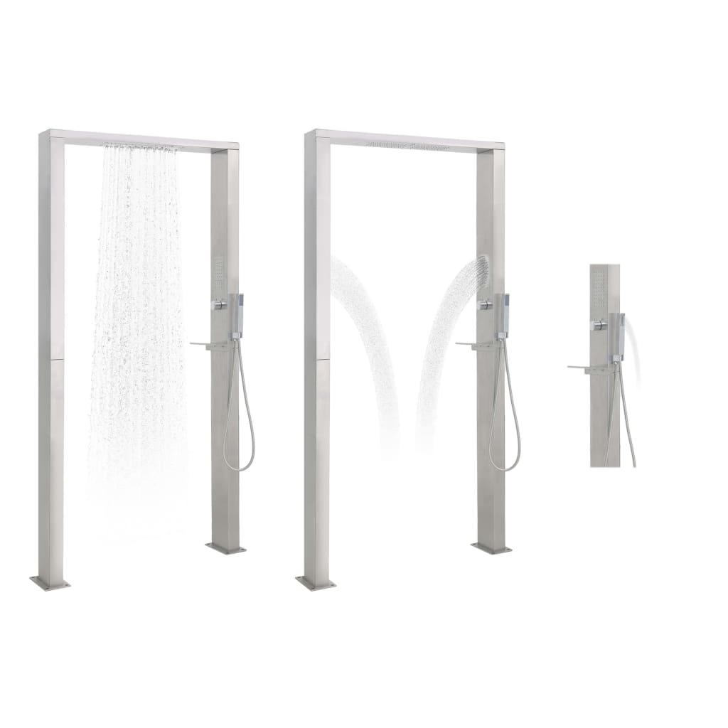 Doccia da Giardino in Acciaio Inox a Doppio Getto - Altura 210 cm
