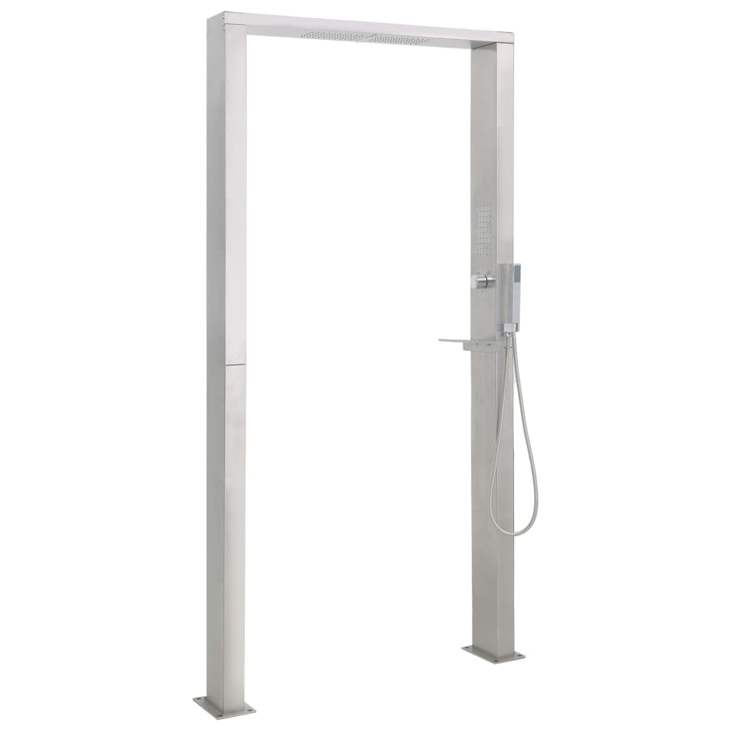Doccia da Giardino in Acciaio Inox a Doppio Getto - Altura 210 cm