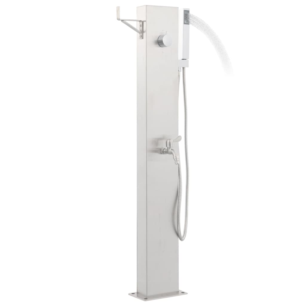 Rubinetteria per Doccia da Giardino 110 cm in Acciaio Inox