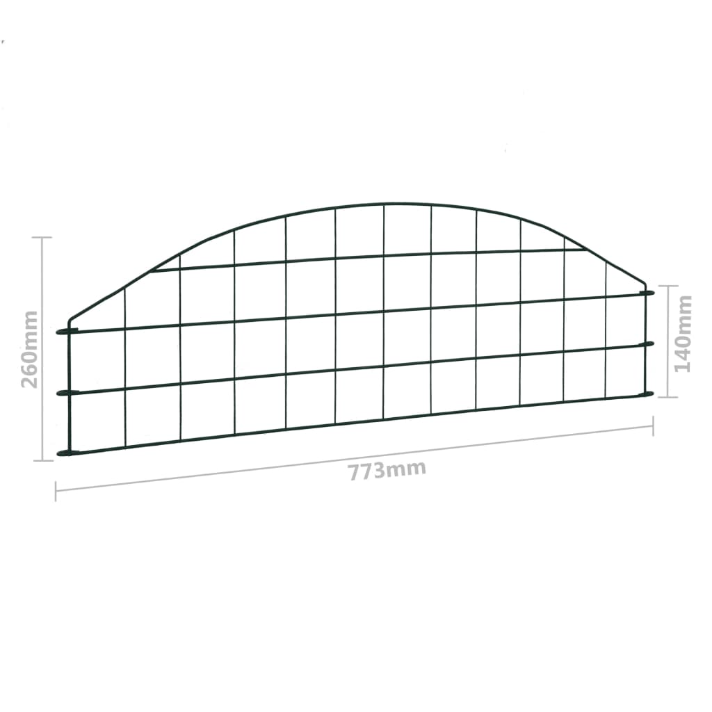 Set Recinzione da Giardino ad Arco 77,3x26 cm Verde