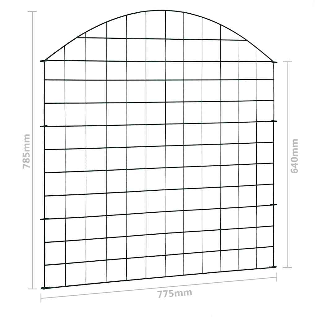 Set Recinzione da Giardino ad Arco 77,5x78,5 cm Verde