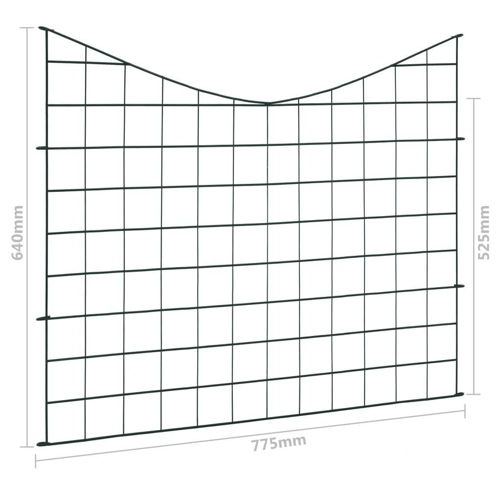 Set Recinzione da Giardino ad Arco Invertito 77,5x64 cm Verde