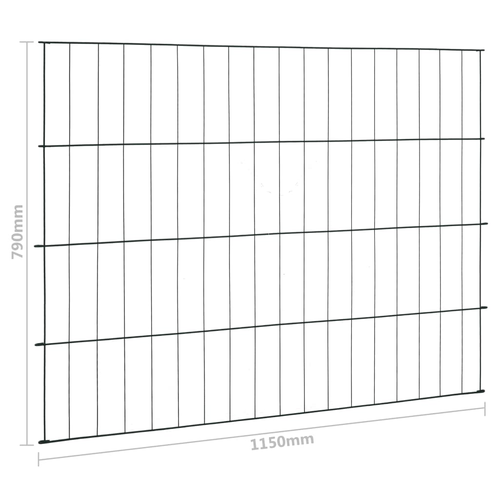 Set Recinzione da Giardino 115x79 cm Verde Filo Acciaio
