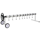 Rullo di Copertura per Piscina con Base in Acciaio Inox Telescopico 2-4 m
