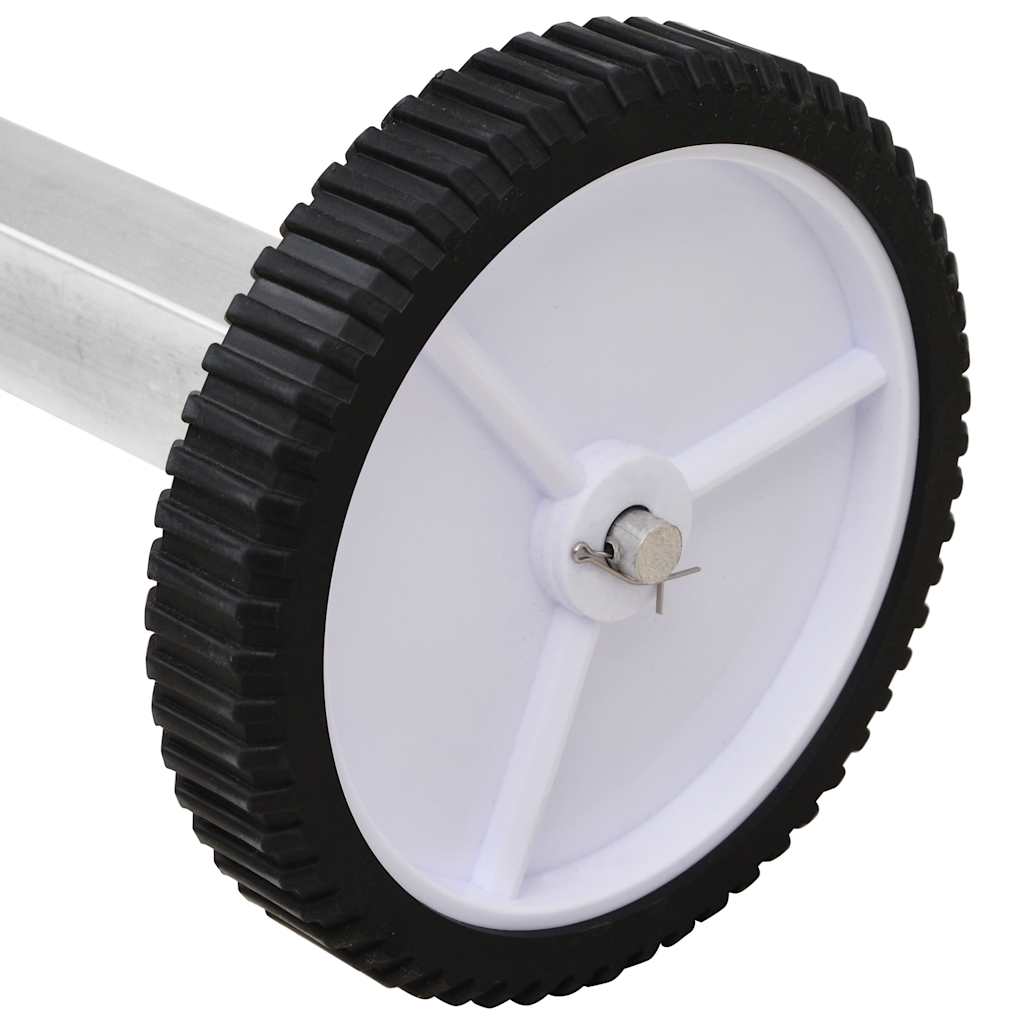 Rullo di Copertura per Piscina con Base in Acciaio Inox Telescopico 2-4 m