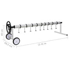 Rullo di Copertura per Piscina con Base in Acciaio Inox Telescopico 2-4 m