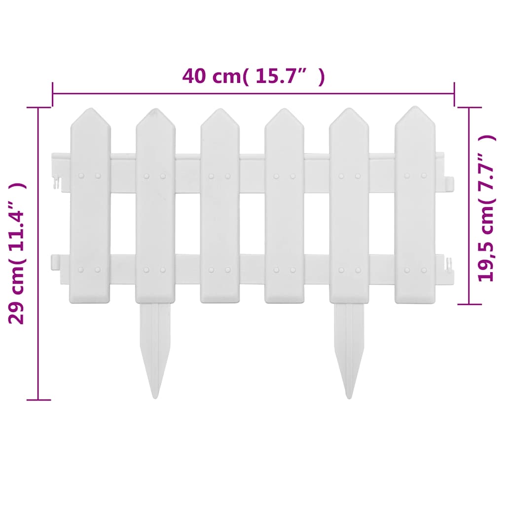 Bordure per Prato 25 Pannelli Bianchi 10 m Polipropilene