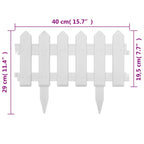 Bordure per Prato 25 Pannelli Bianchi 10 m Polipropilene