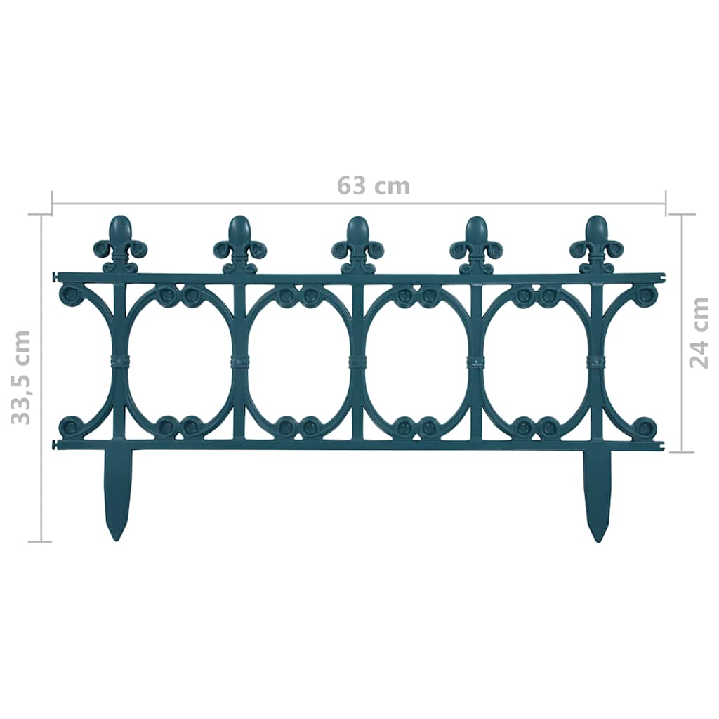 Bordature per Prato 16 Pz Verde 10 m in PP Stile Gotico