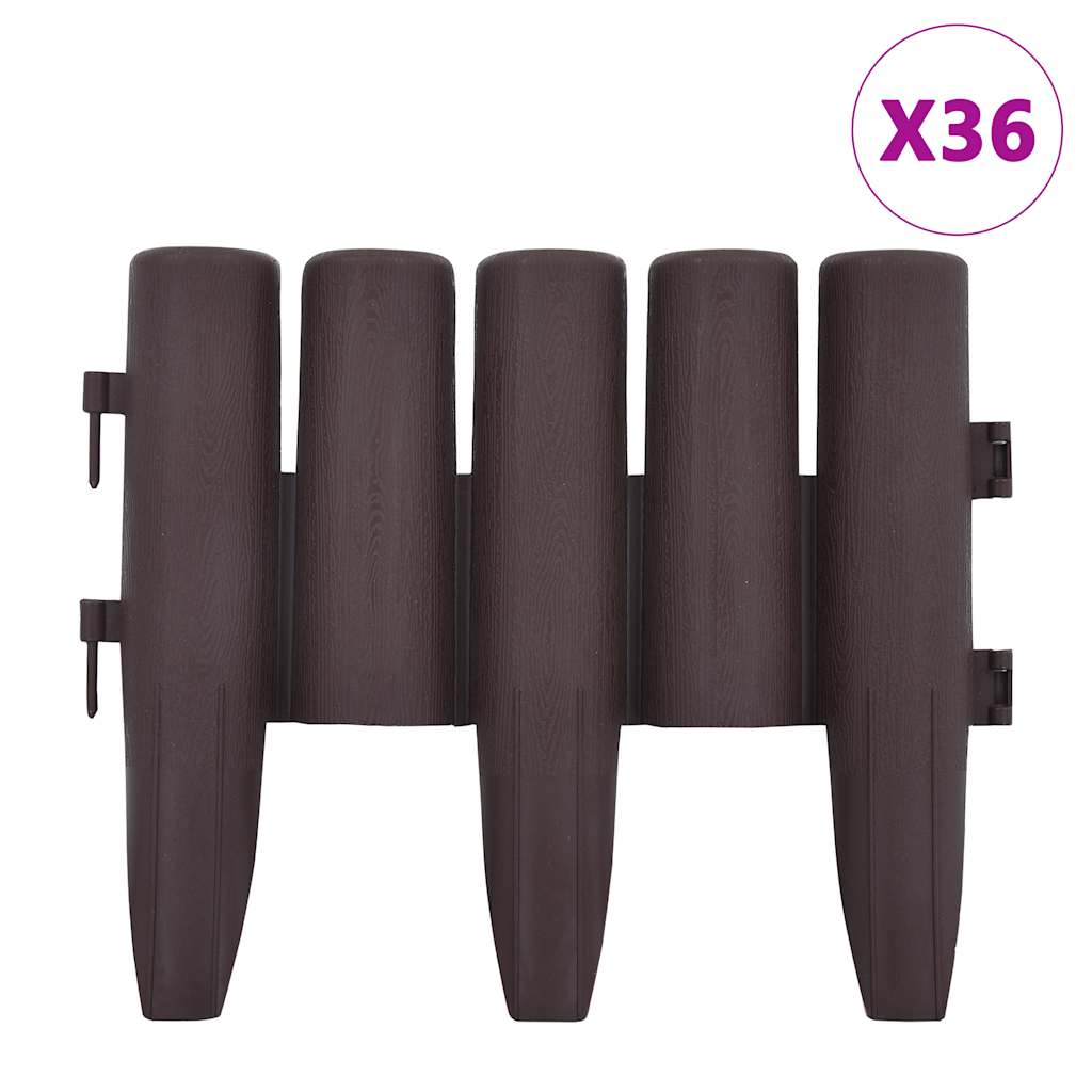 Bordature per Prato 36 pz Marrone 10 m in PP